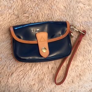 Dooney and bourke purse navy blue and tan